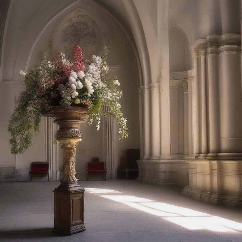 Fleurs en église