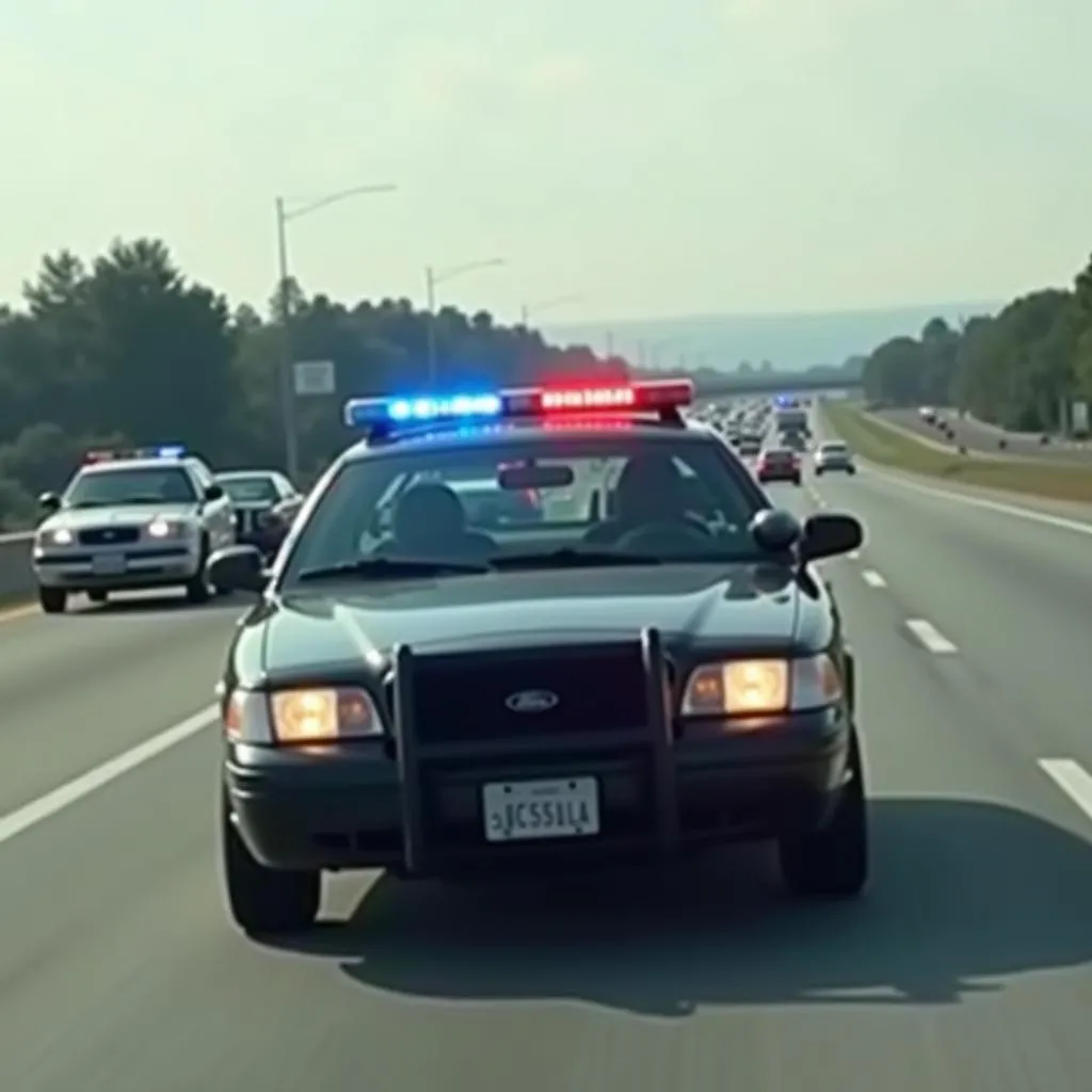 Ford Crown Victoria Police Interceptor en action