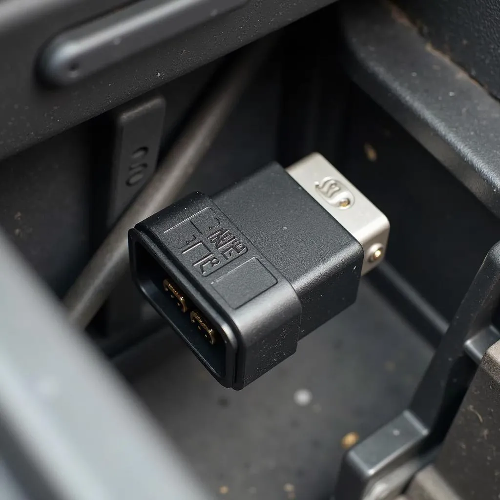 Le connecteur OBD d'une Ford Escort 98