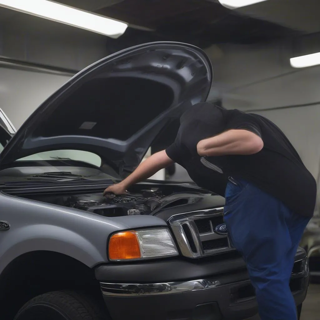 Inspection d'une Ford F-150 2003 par un mécanicien qualifié