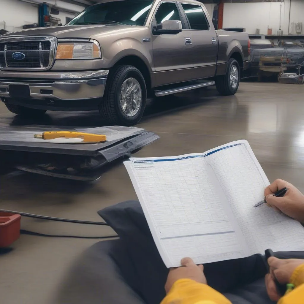 Vérification de l'historique d'entretien d'une Ford F-150 2003