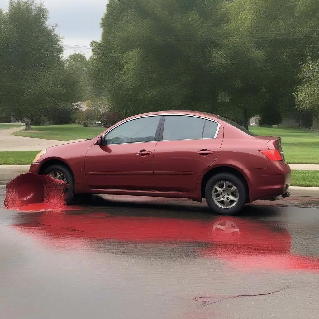 Fuite de liquide de transmission sous une Infiniti G35 2006