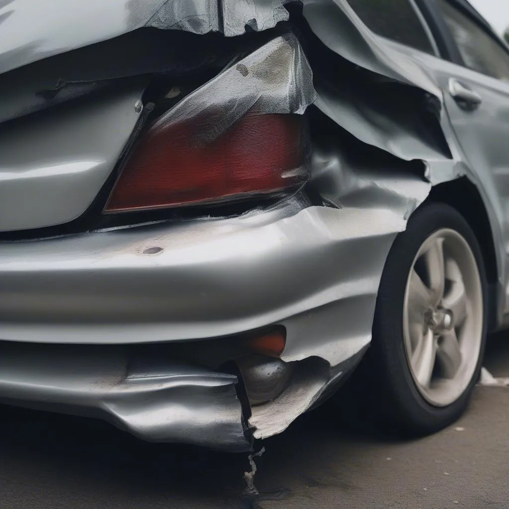 Garde-boue de voiture endommagé suite à un accident