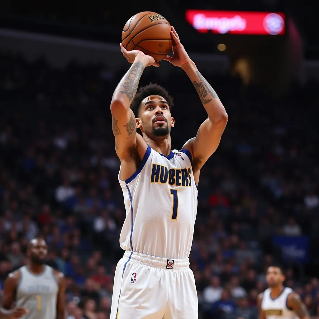 Gary Harris tir à trois points avec les Denver Nuggets