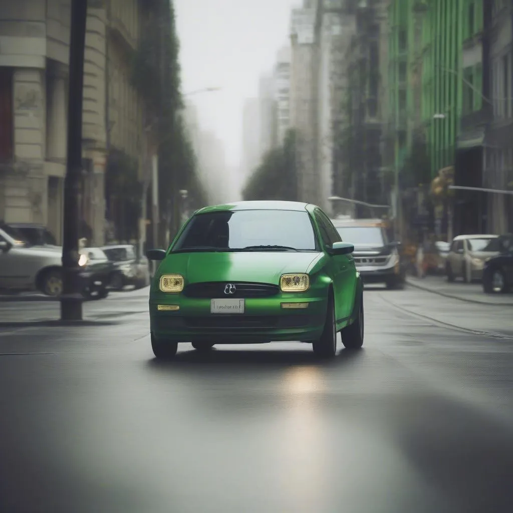 Voiture électrique en ville