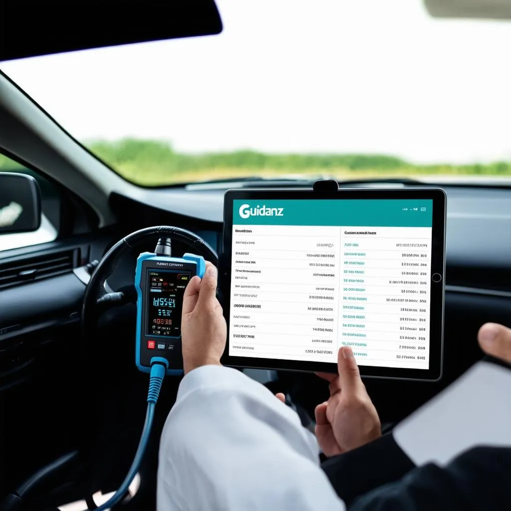 Guidanz effectuant un diagnostic automobile