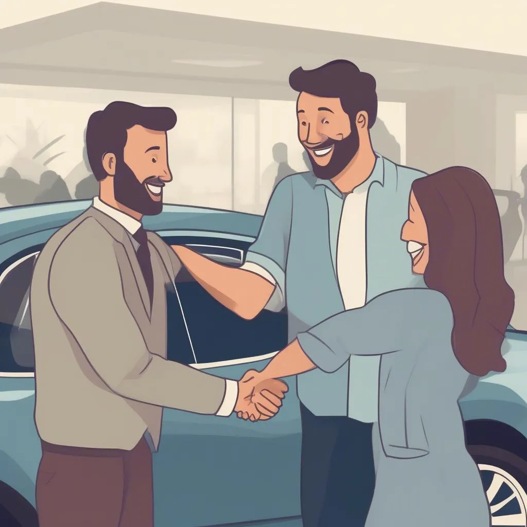 Happy Couple Buying Used Car