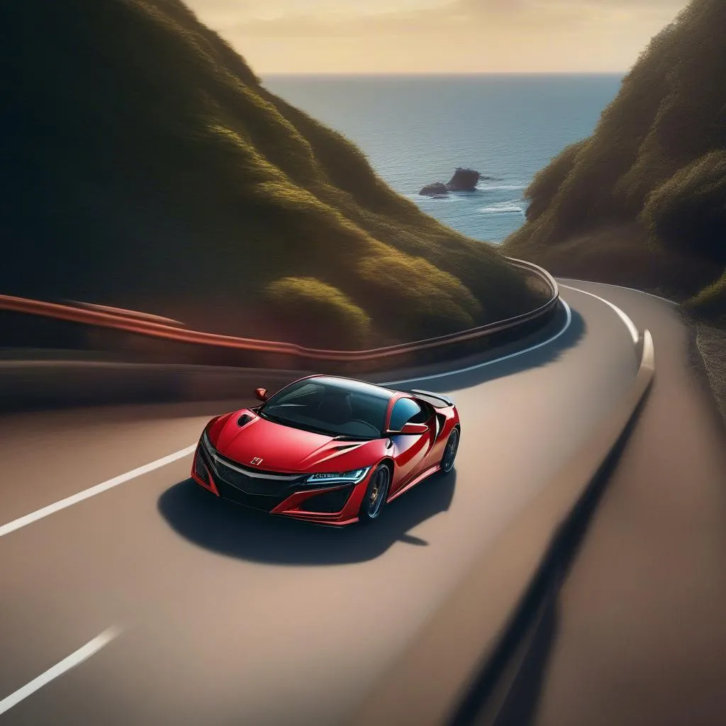 Honda NSX on winding road