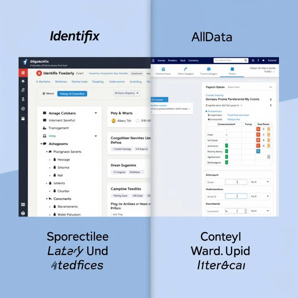 Comparaison de l'interface utilisateur d'Identifix et d'AllData