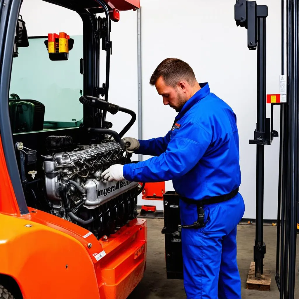 Réparation d'un chariot télescopique Ingersoll Rand