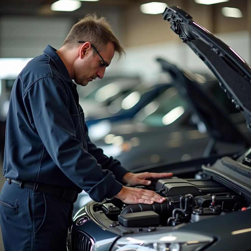 Inspection minutieuse d'une voiture avant une vente aux enchères Skipco