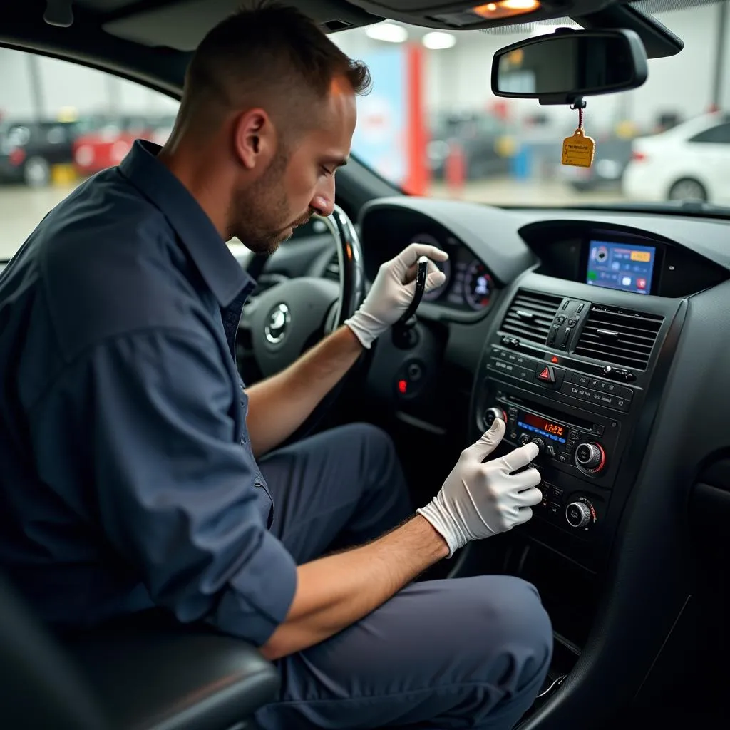 Installation d'un autoradio par un professionnel