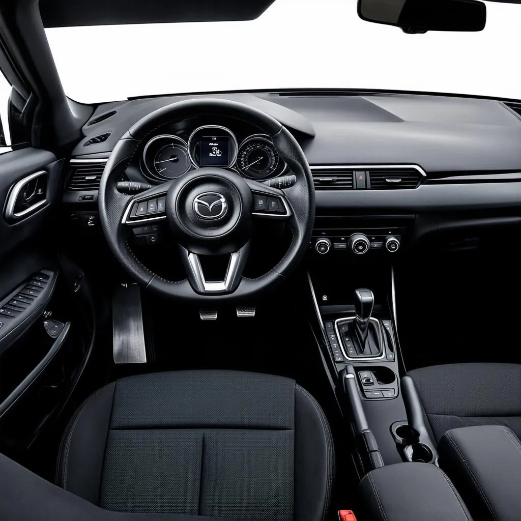 Intérieur d'une Mazda 3 Hatchback avec tableau de bord moderne