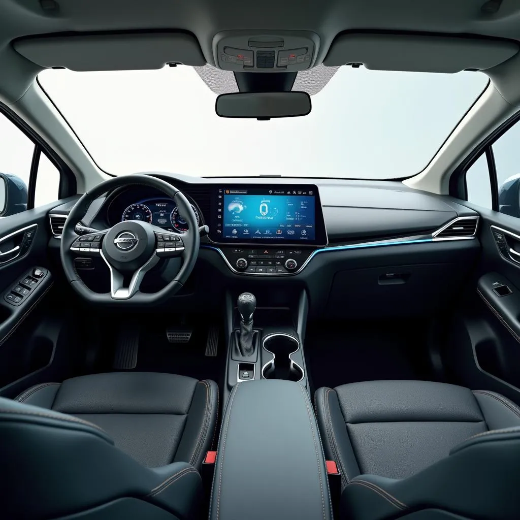 Intérieur spacieux et technologique de la Nissan Leaf