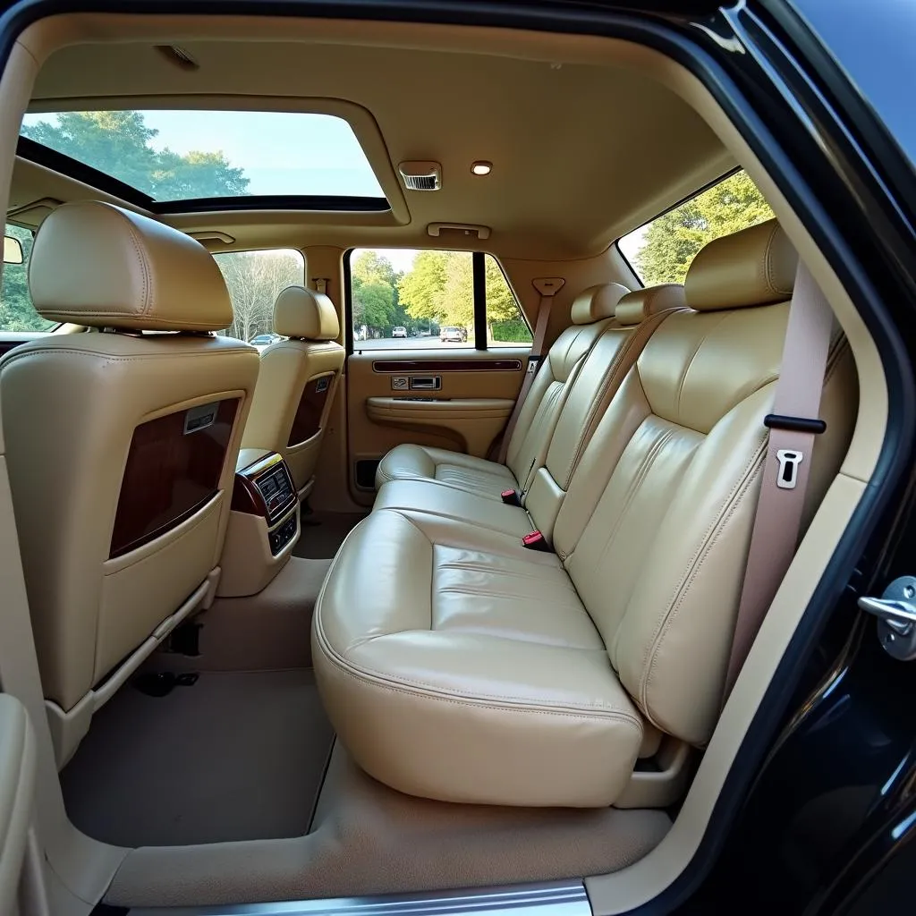 Intérieur spacieux d'une Lincoln Town Car