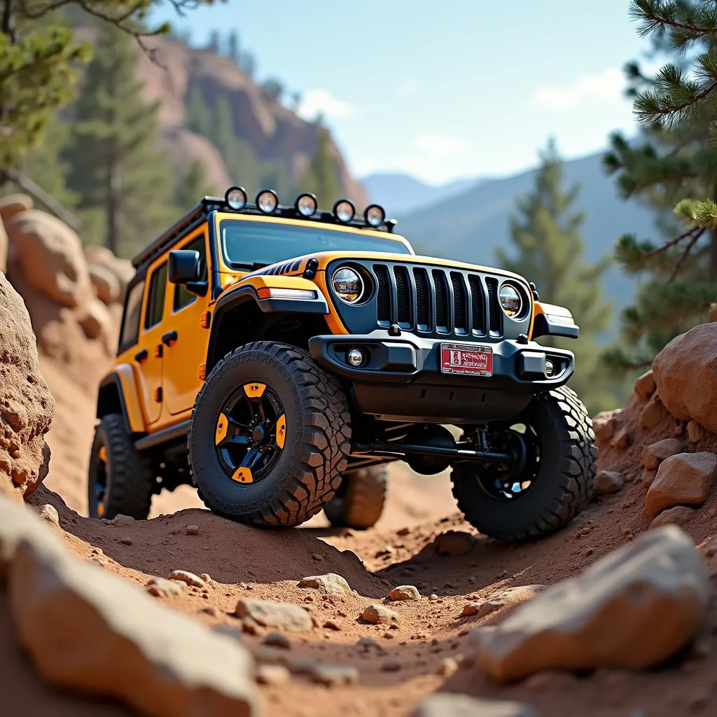 Jeep Wrangler en conduite tout-terrain