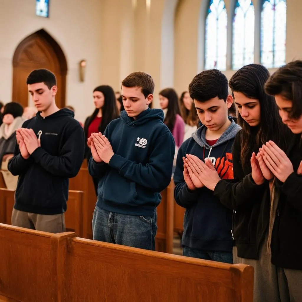 Jeunes en prière