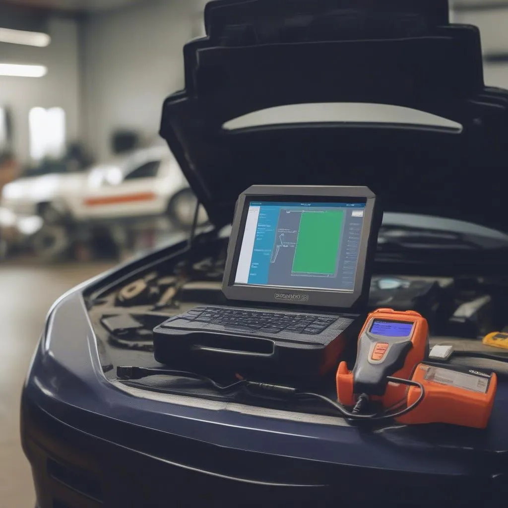 Kasmotion OBD II Scanner dans un Atelier de Réparation de Voiture