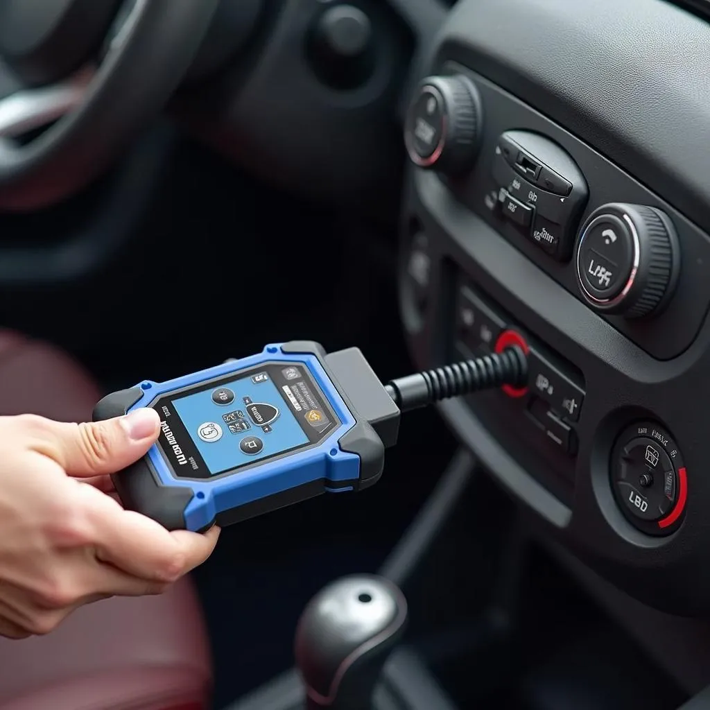 Outil KKmoon OBD connecté au port OBD d'une Renault Clio