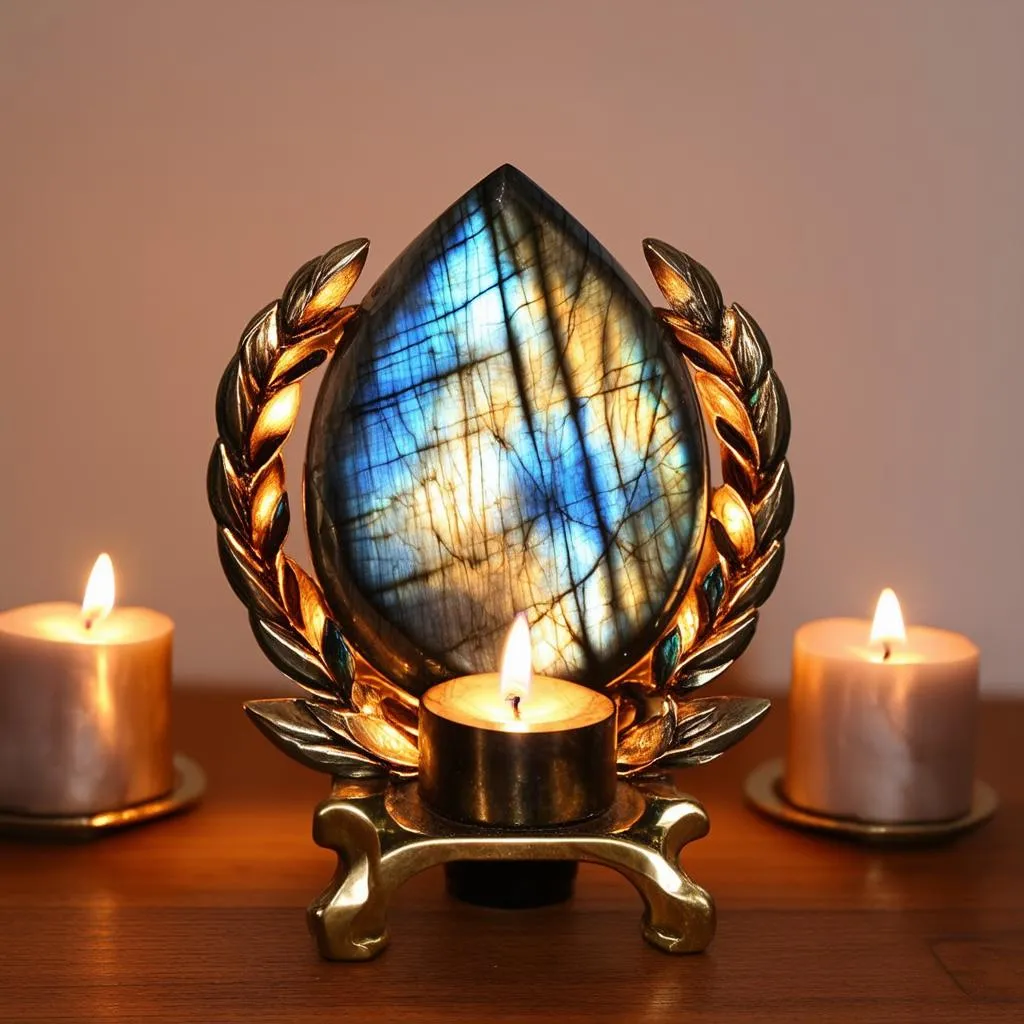 La Labradorite: Quand la Minéralogie Rencontre l’Autel de l’Occulte