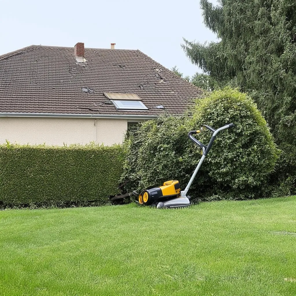 Accident d'entretien de pelouse