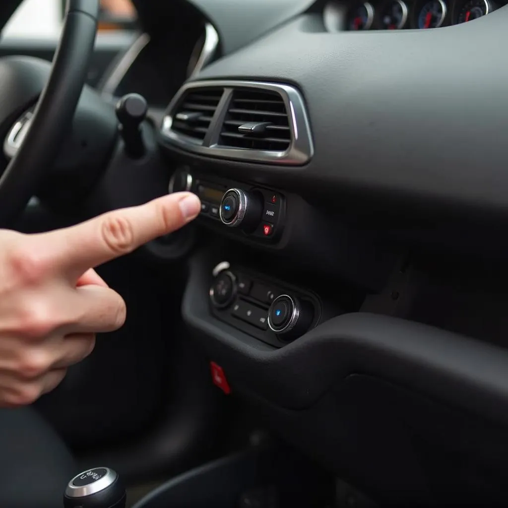 Localiser la prise OBD sous le tableau de bord d'une Citroën C4 Cactus