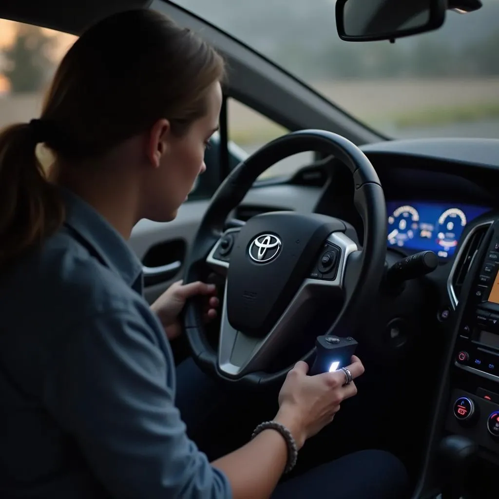 Localiser la prise OBD sur une Toyota Prius