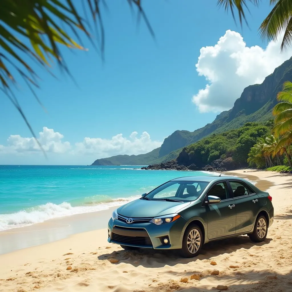 Location de voiture à prix discount sur une plage à Hawaii