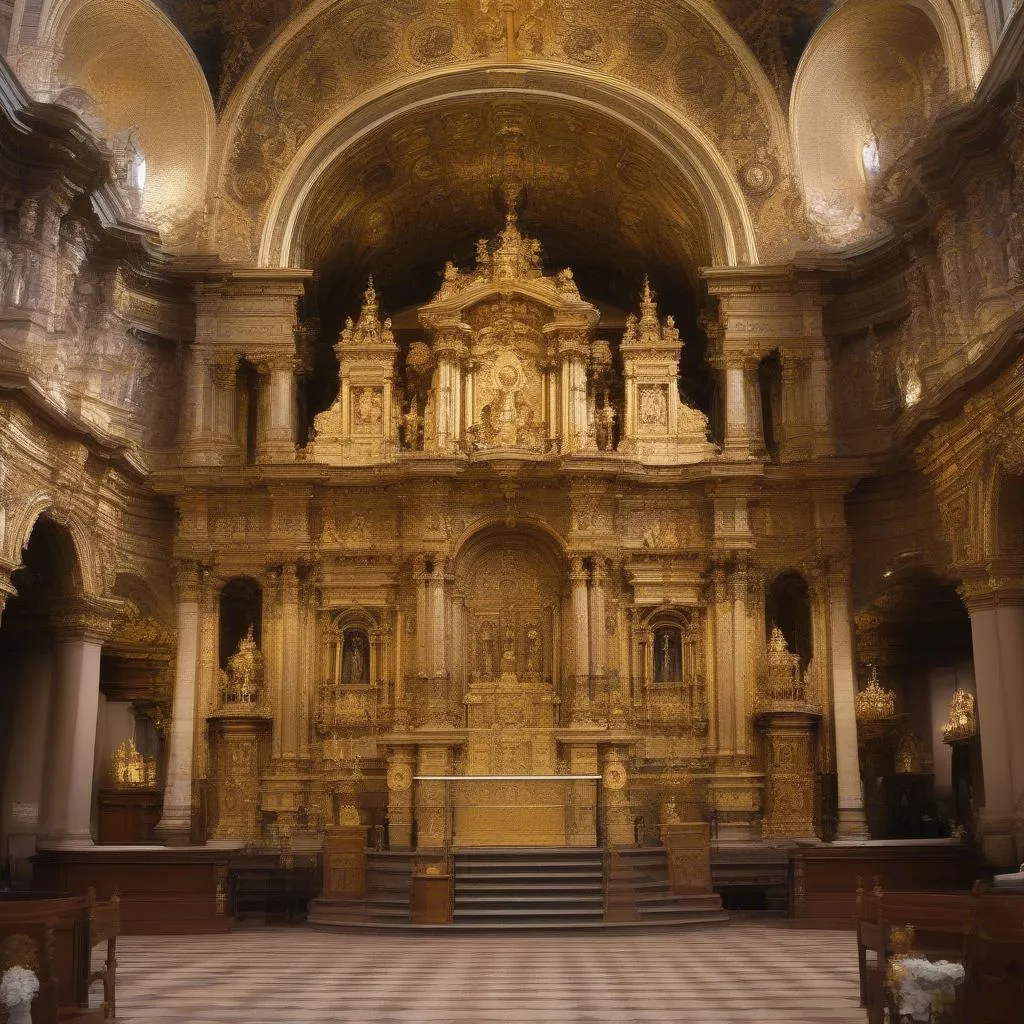 Maître-autel de l'église de la Compagnie de Jésus à Cuzco