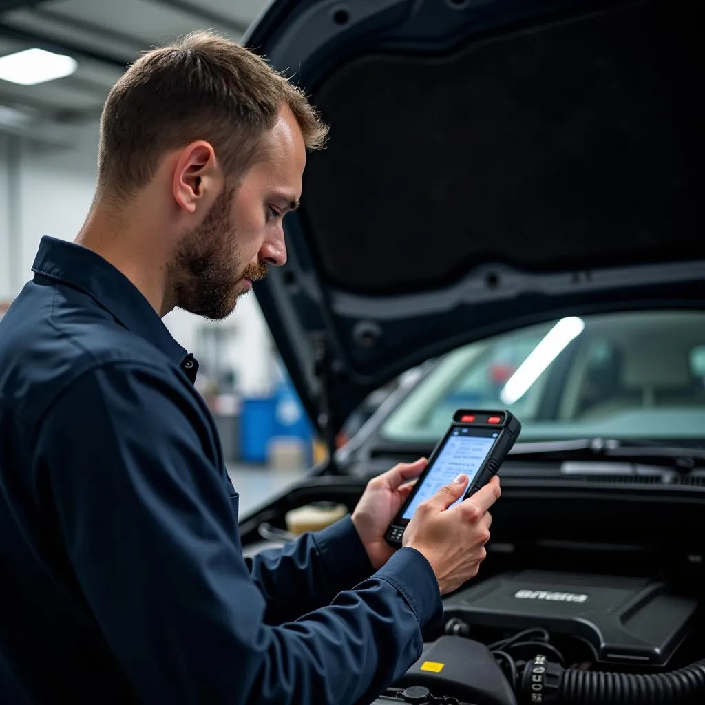 Mécanicien Analysant les Codes OBD