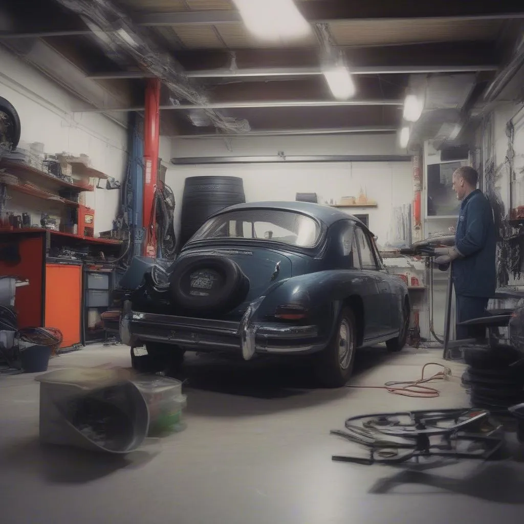 Mécanicien dans un garage