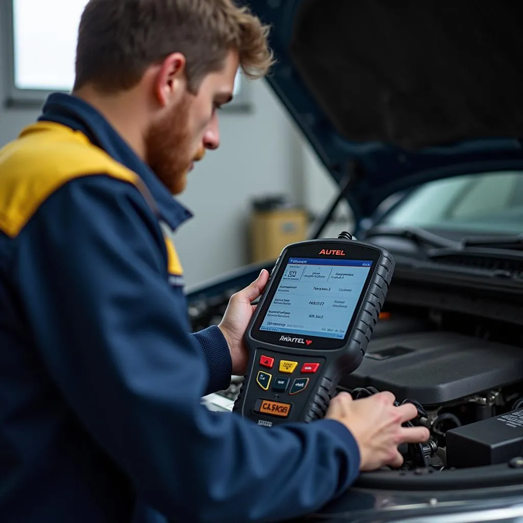 Mécanicien Garage Autel Scanner Diagnostic Moteur