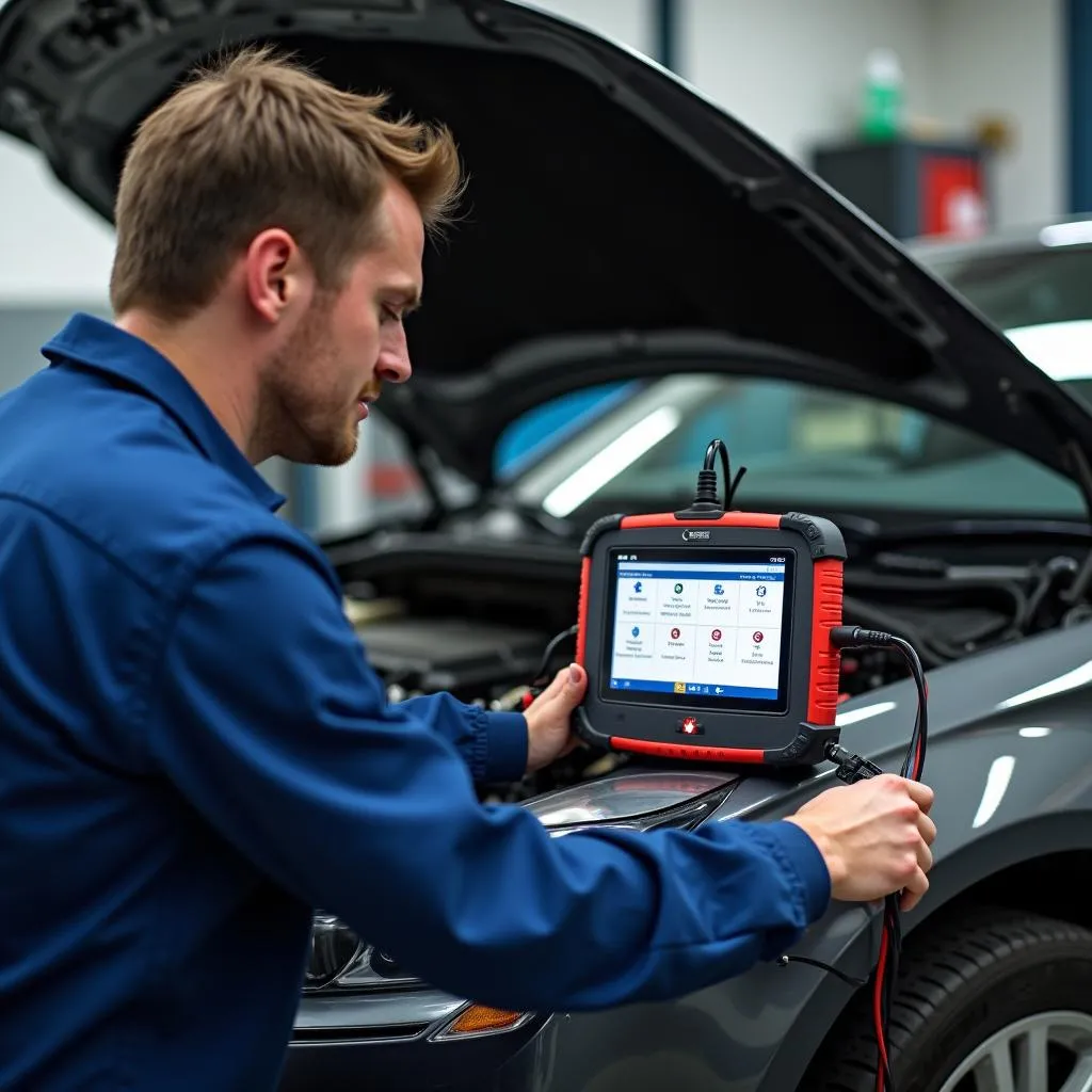 Mécanicien garage ordinateur diagnostique