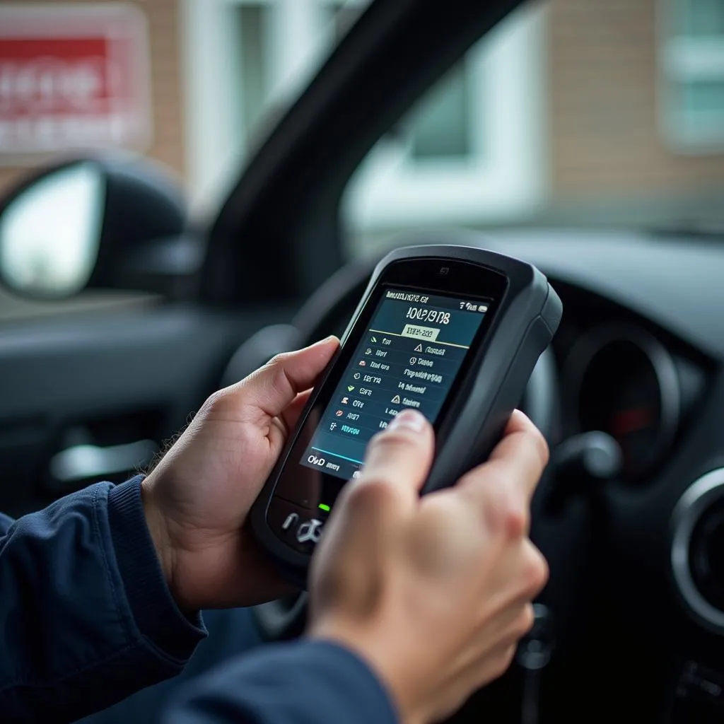 Mécanicien Mobile Effectuant un Diagnostic de Voiture à Saint Laurent des Autels