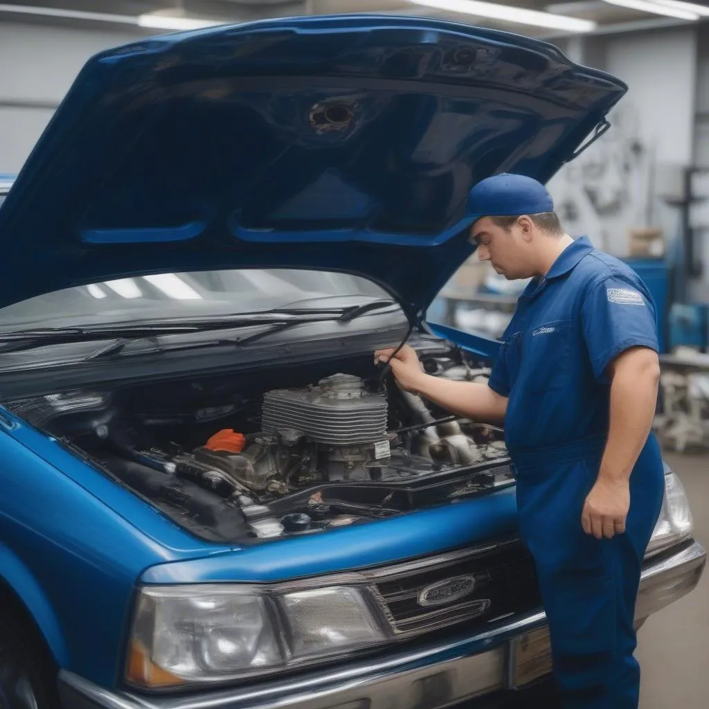 Mechanic Checking Car