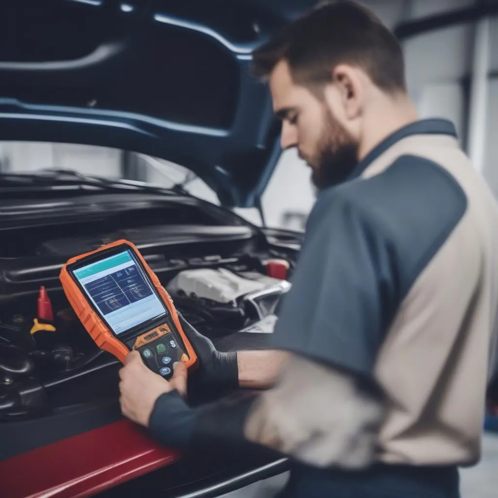 Mechanic using Ultra OBD