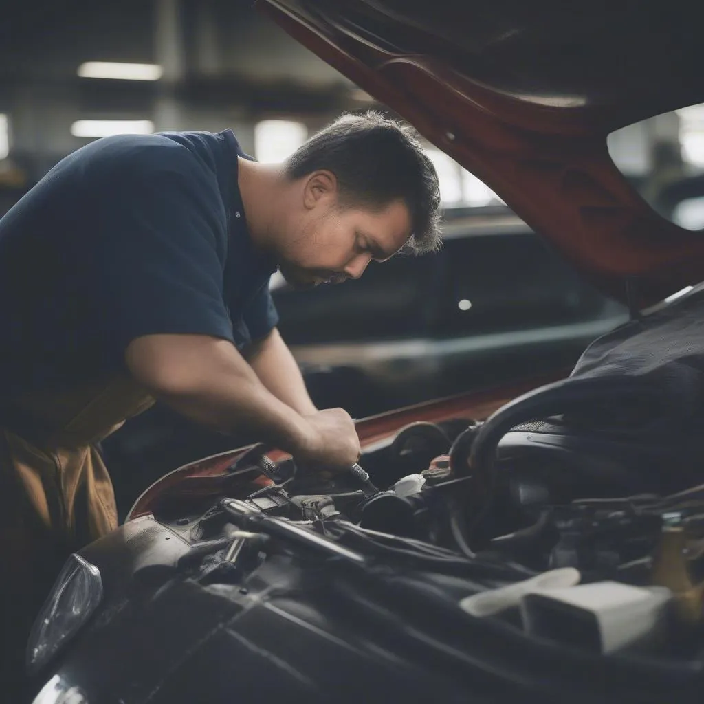 Mechanic working