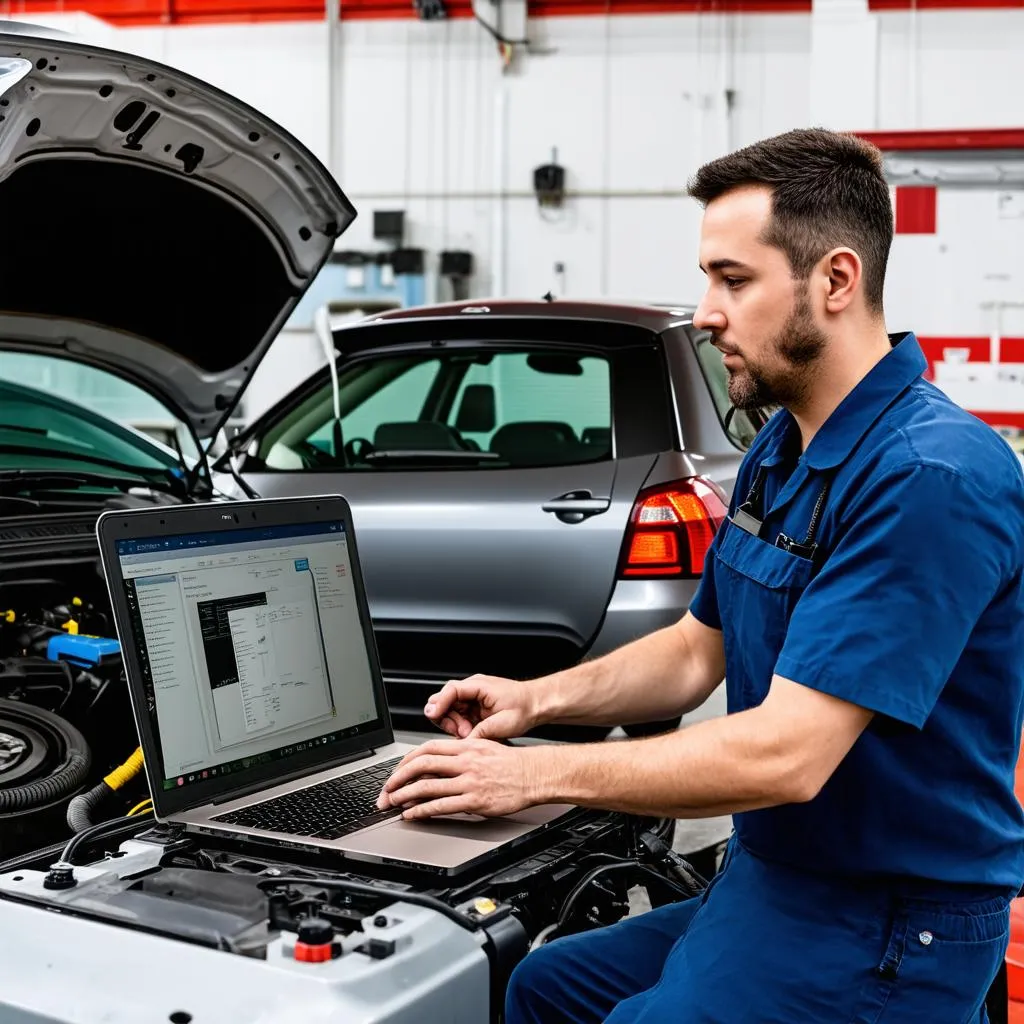 Car Mechanic Repairing Software Issue