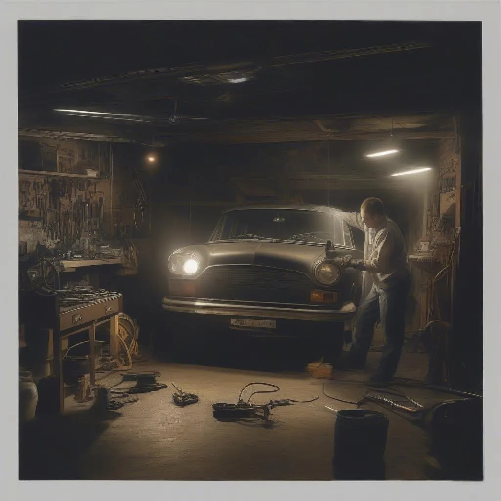 mécanicien travaillant sur une voiture