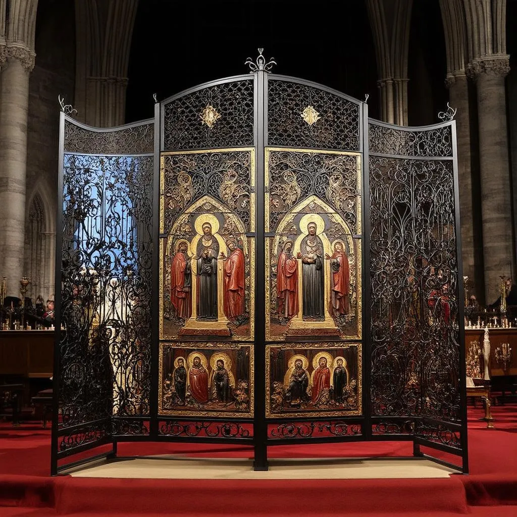 medieval church altar screen