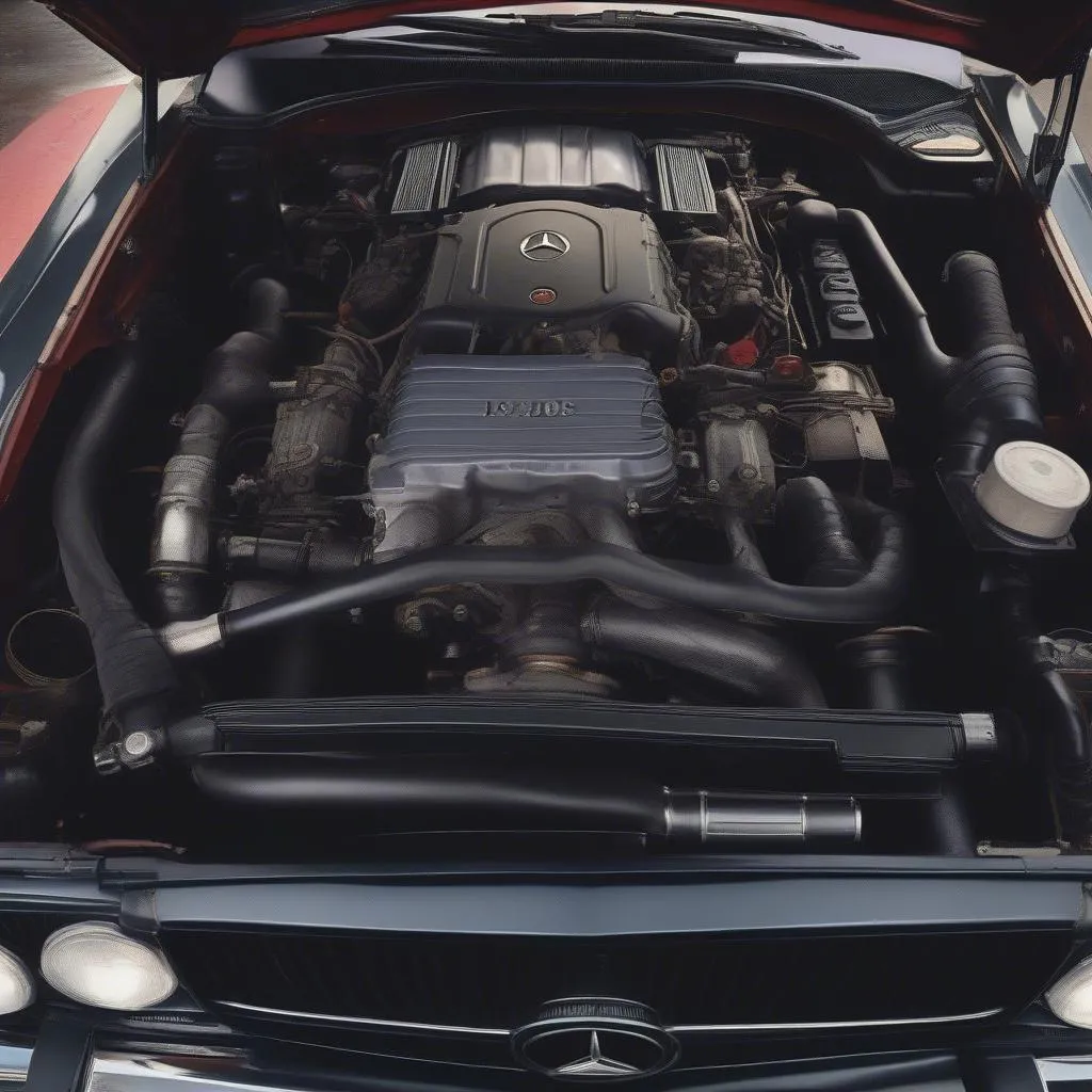 Compartiment moteur Mercedes 380SL