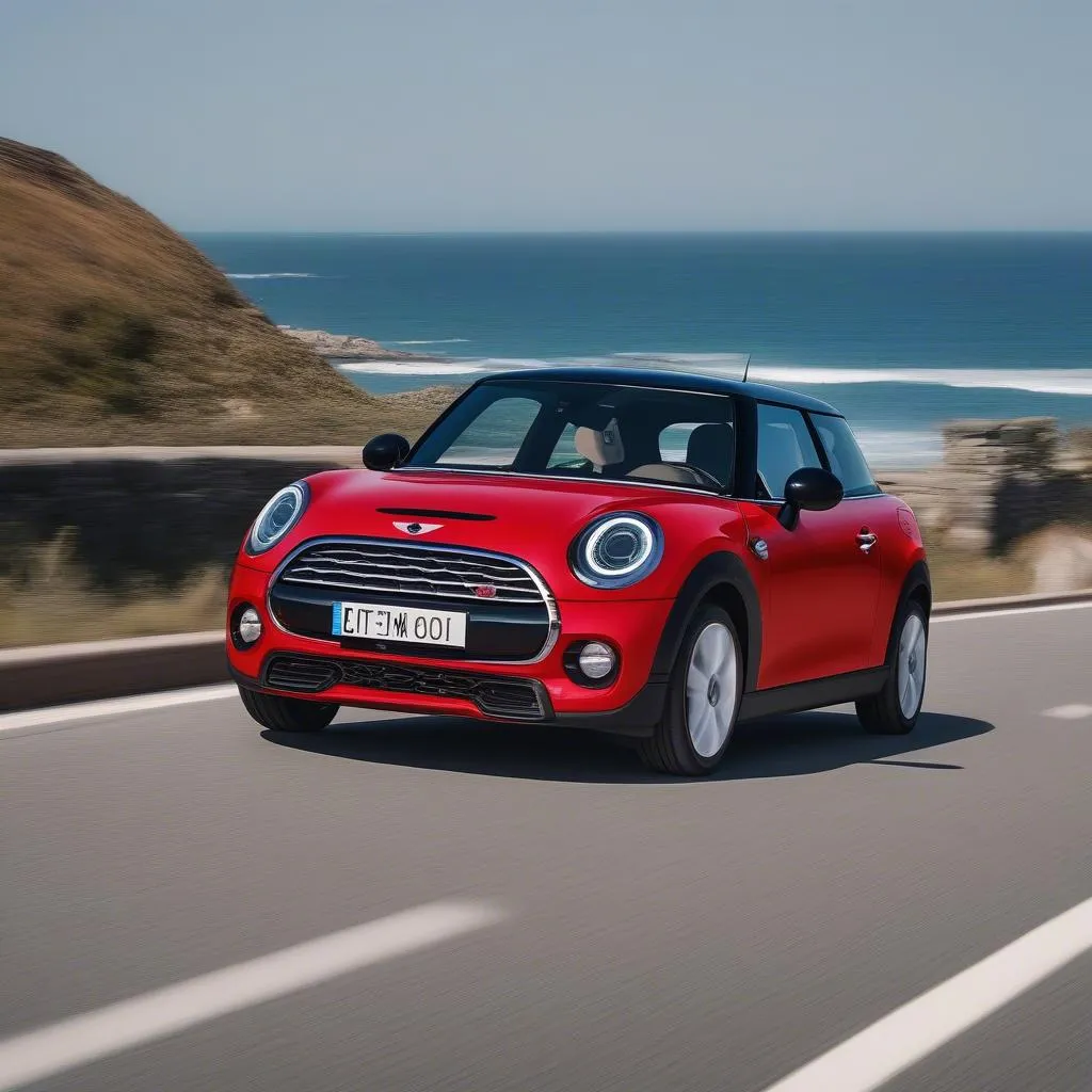 Mini Cooper sur la route