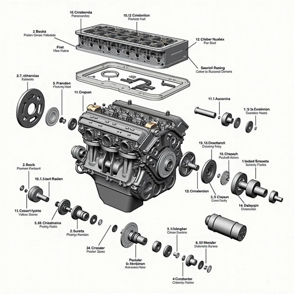 Moteur HEMI 5.7 2012 vue éclatée