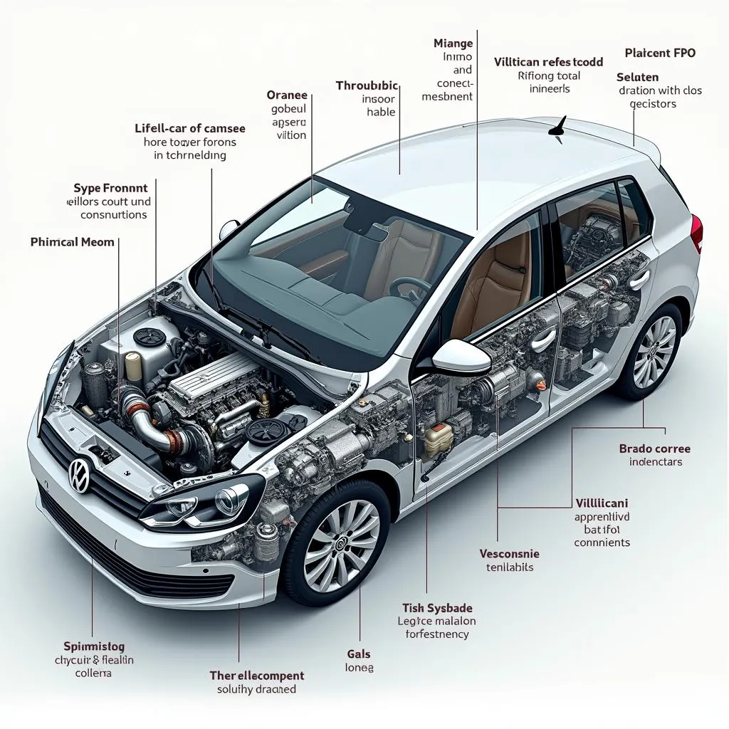 Moteur de voiture avec des composants complexes