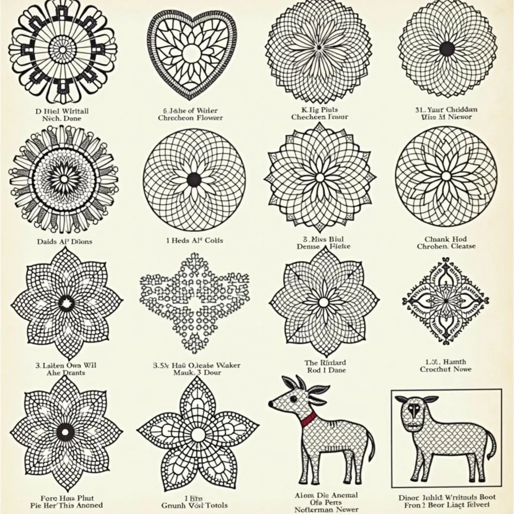 Différents motifs au crochet pour nappe d'autel et leur signification symbolique