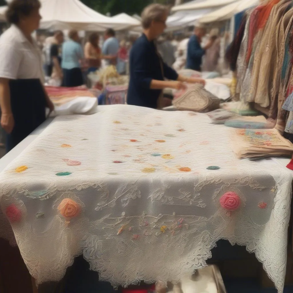 Nappe d'autel vintage trouvée dans une brocante