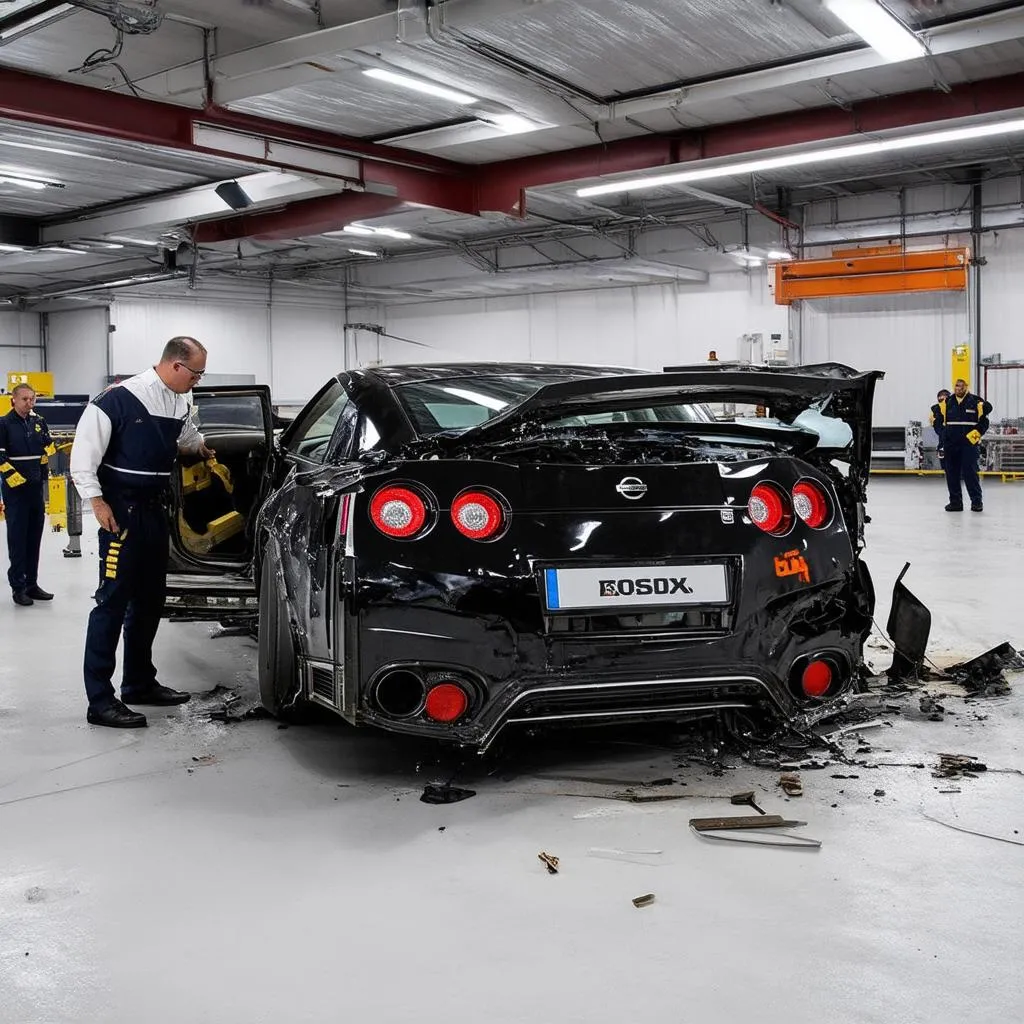 Nissan GTR crash test