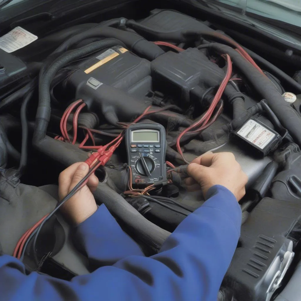 Inspection des câbles d'allumage d'une Nissan Xterra 2004 pour un code P0300