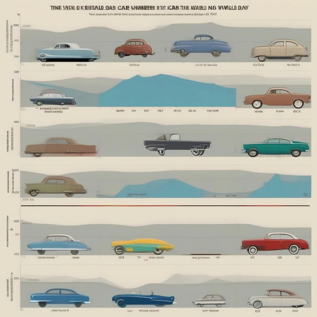 Graphique illustrant l'évolution du nombre de voitures dans le monde depuis 1950