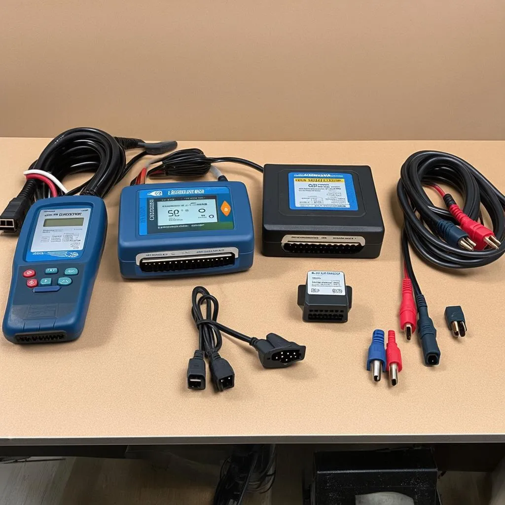 Assortment of OBD diagnostic tools